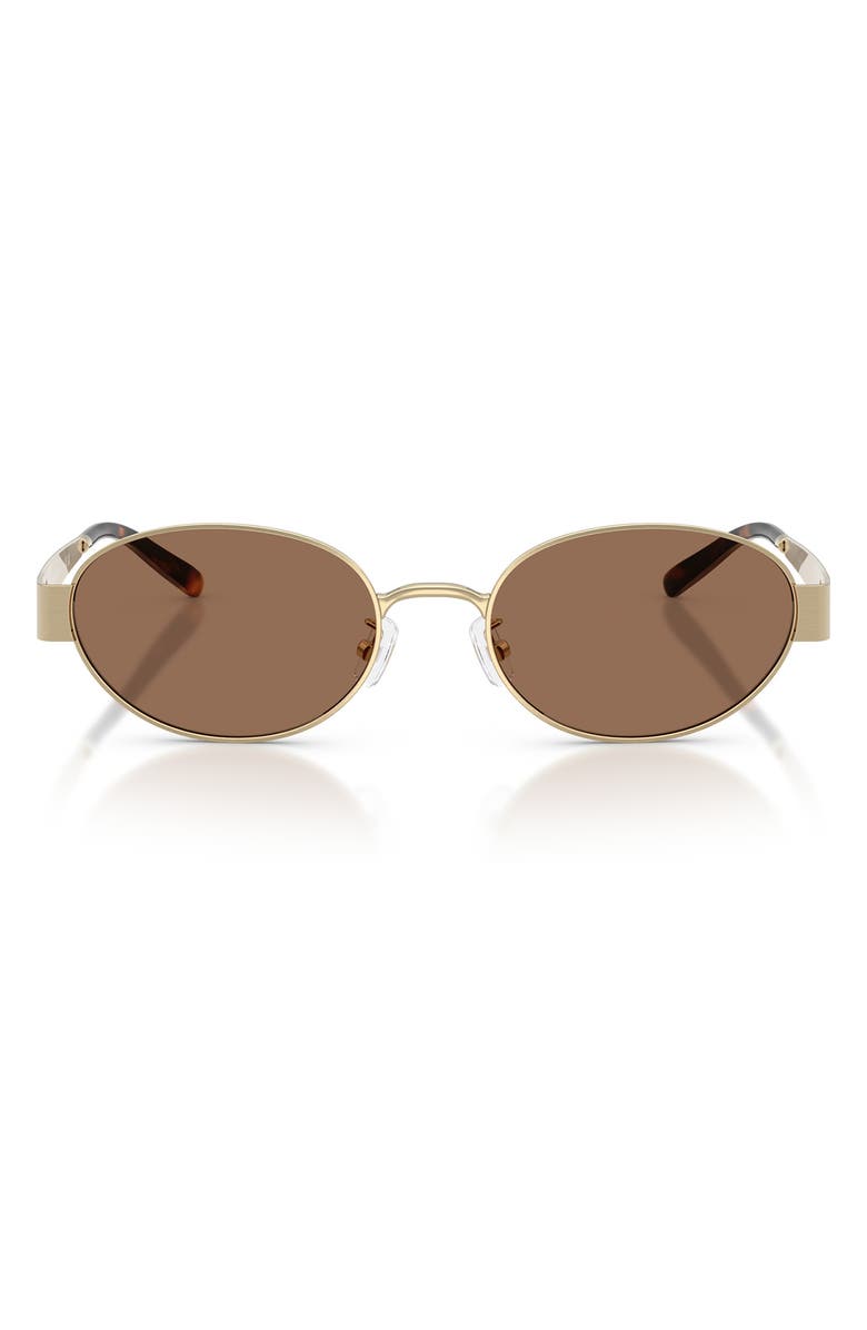 Tory Burch 54mm Oval Sunglasses, Main, color, Light Gold / Dark Brown