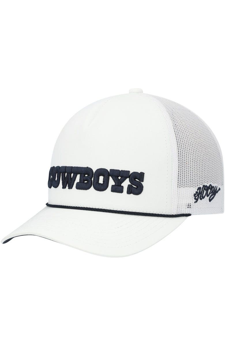 HOOEY Men's HOOey White Dallas Cowboys Wordmark Rope Trucker Snapback Hat, Main, color, White