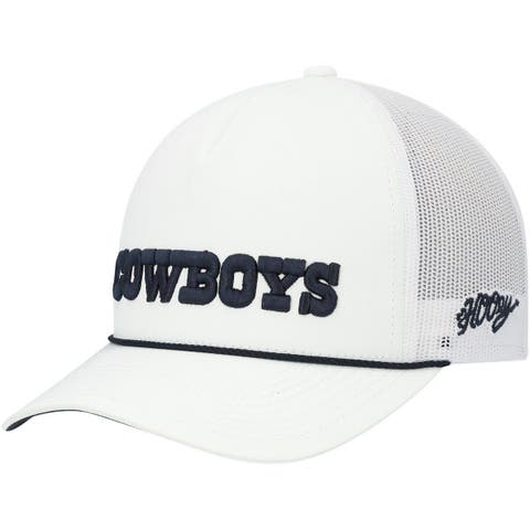 Men's HOOey White Dallas Cowboys Wordmark Rope Trucker Snapback Hat
