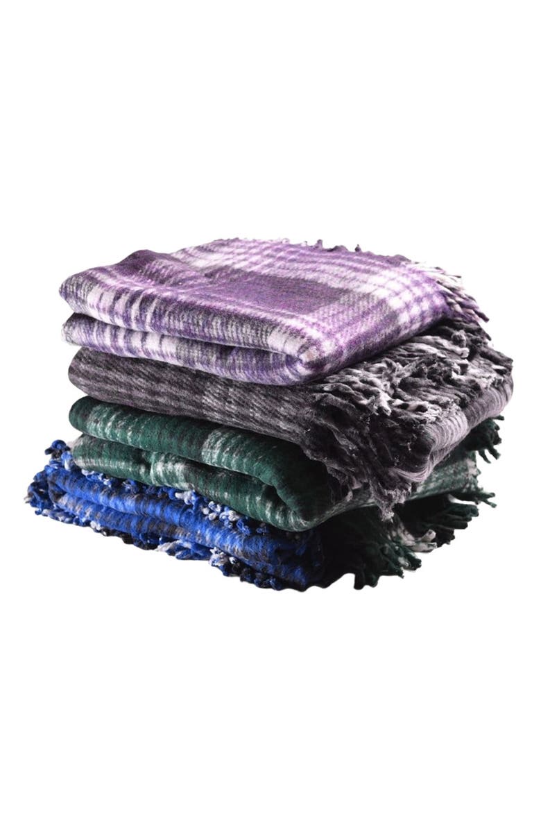 Hugger Mugger Recycled Plaid Yoga Blanket, Alternate, color, Black