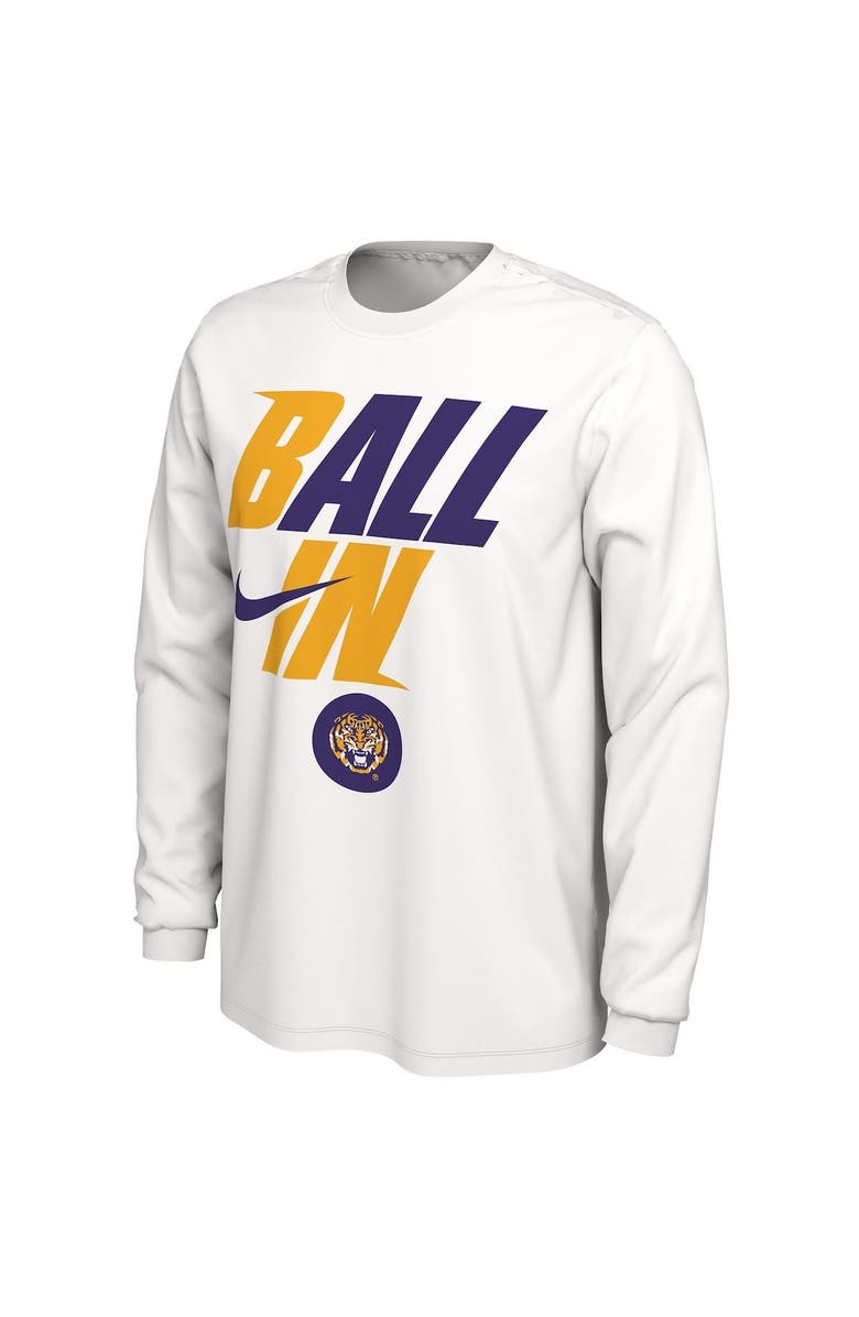 Nike Men's Nike White LSU Tigers Ball In Bench Long Sleeve T-Shirt, Alternate, color, 