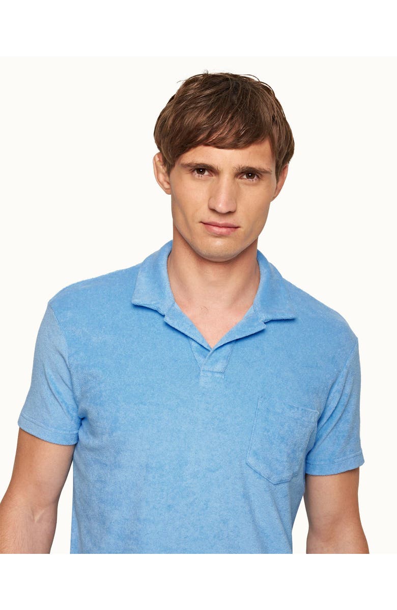 Orlebar Brown Terry Towelling Tailored Fit Towelling Polo Shirt, Alternate, color, Riviera