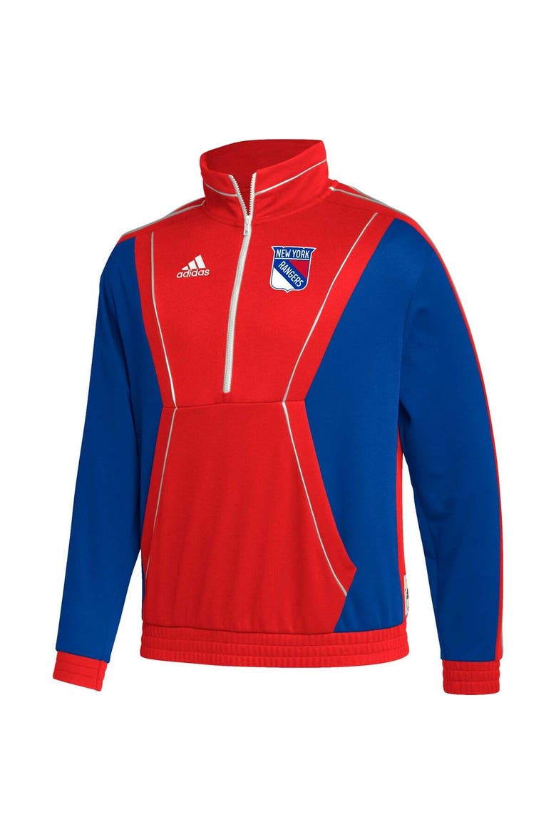 Men's adidas Red New York Rangers Team Classics Half-Zip Jacket, Alternate, color, Red