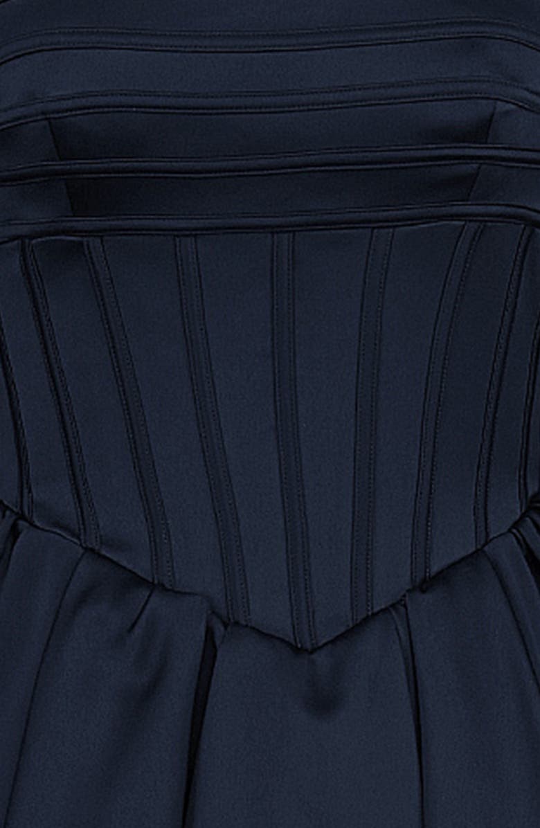 HOUSE OF CB Venetia Puff Shoulder Lace Corset Minidress, Alternate, color, Dress Blues