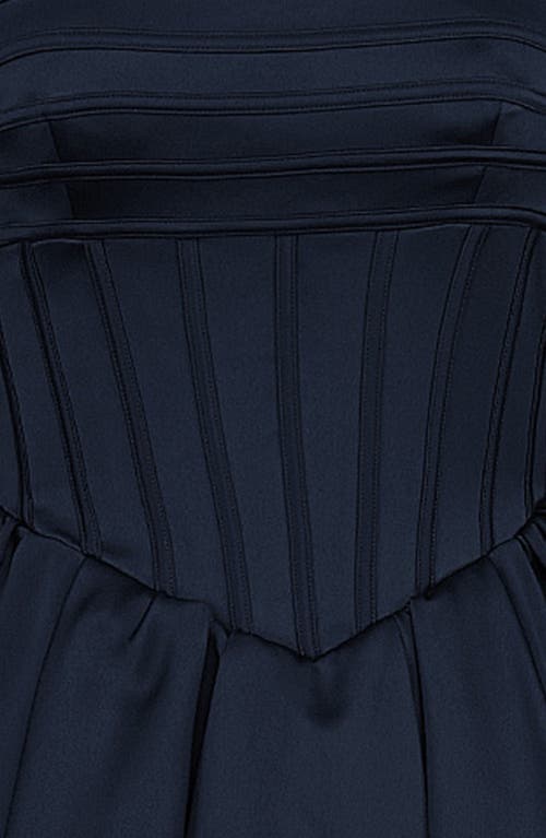 House Of Cb Venetia Puff Shoulder Lace Corset Minidress In Dress Blues