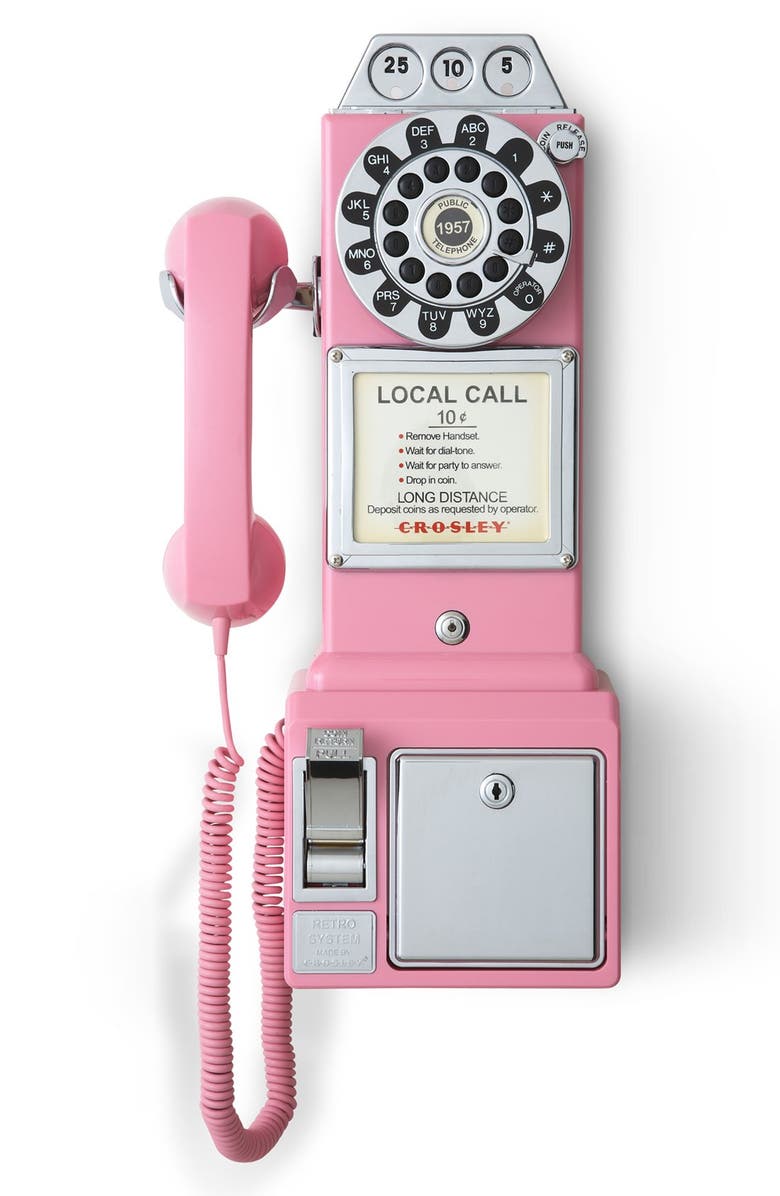Crosley Radio 'Pay Phone' Wall Phone, Main, color,