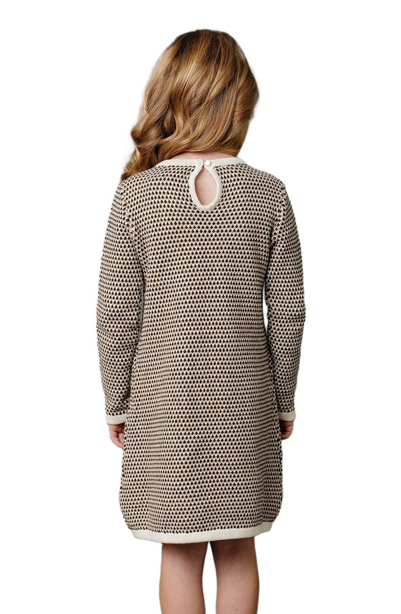 Hope & Henry Girls' Organic Tweed Bow Sweater Dress, Kids, Alternate, color, 