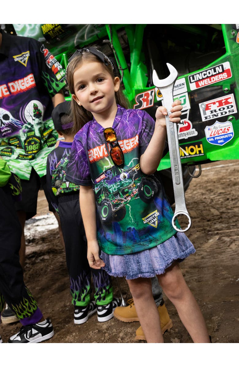 Monster Jam Athletic Jersey Graphic T-Shirt, Alternate, color, Black (Grave Digger)