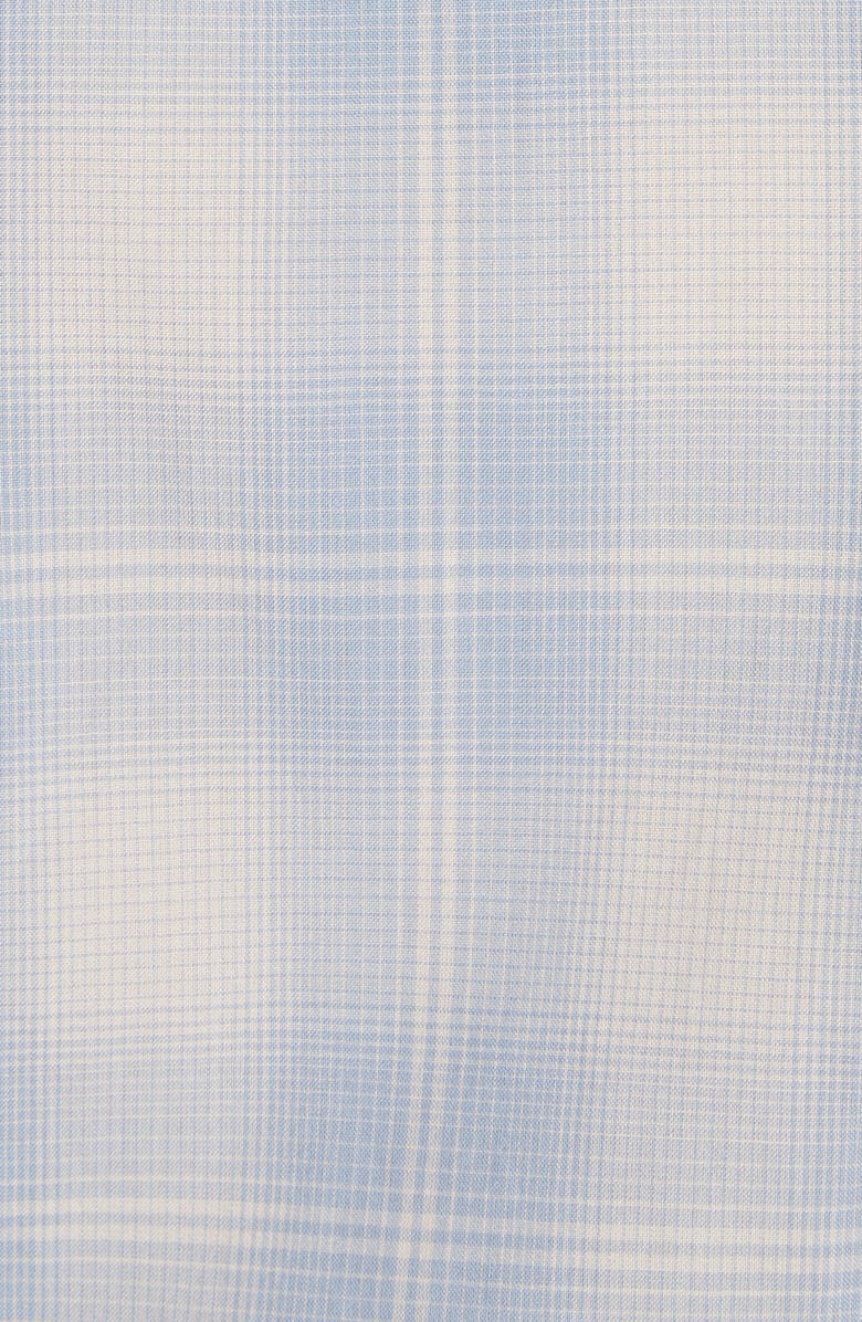 TOM FORD Dégradé Plaid Brushed Cotton Snap-Up Western Shirt, Alternate, color, Combo Light Blue White