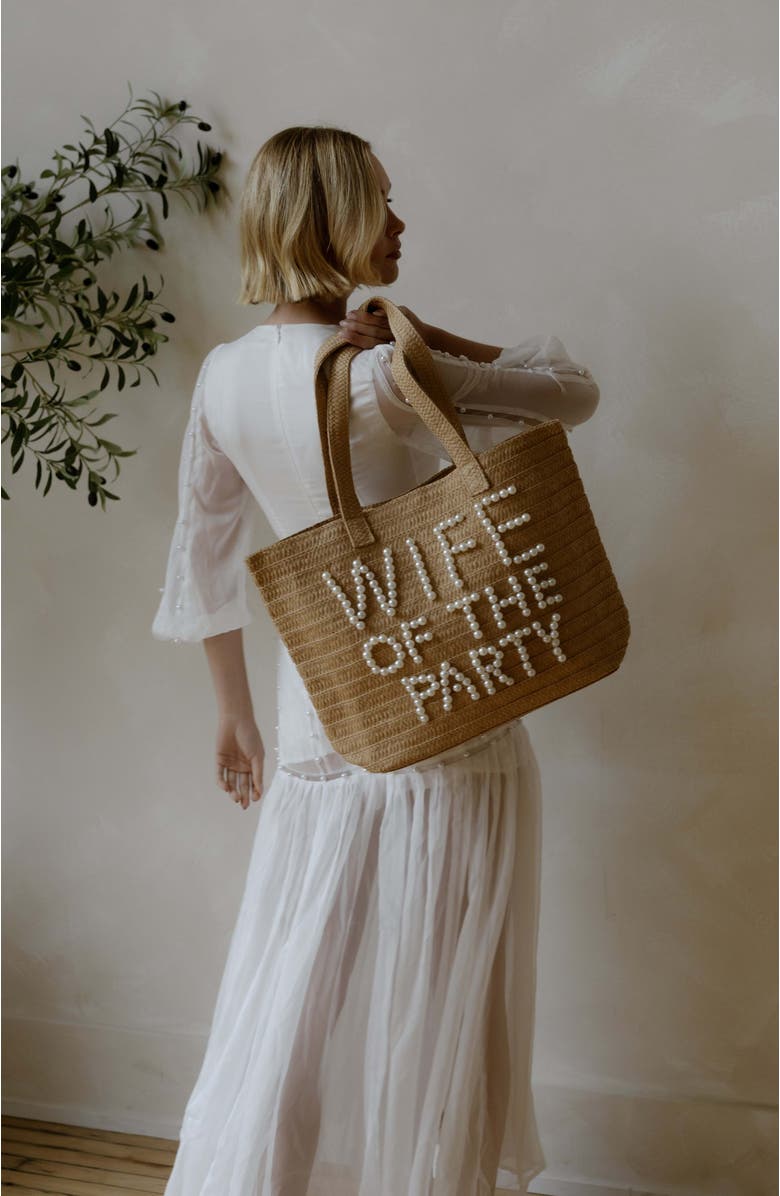 Untamed Petals Bach Party Pearl Tote, Alternate, color, Natural