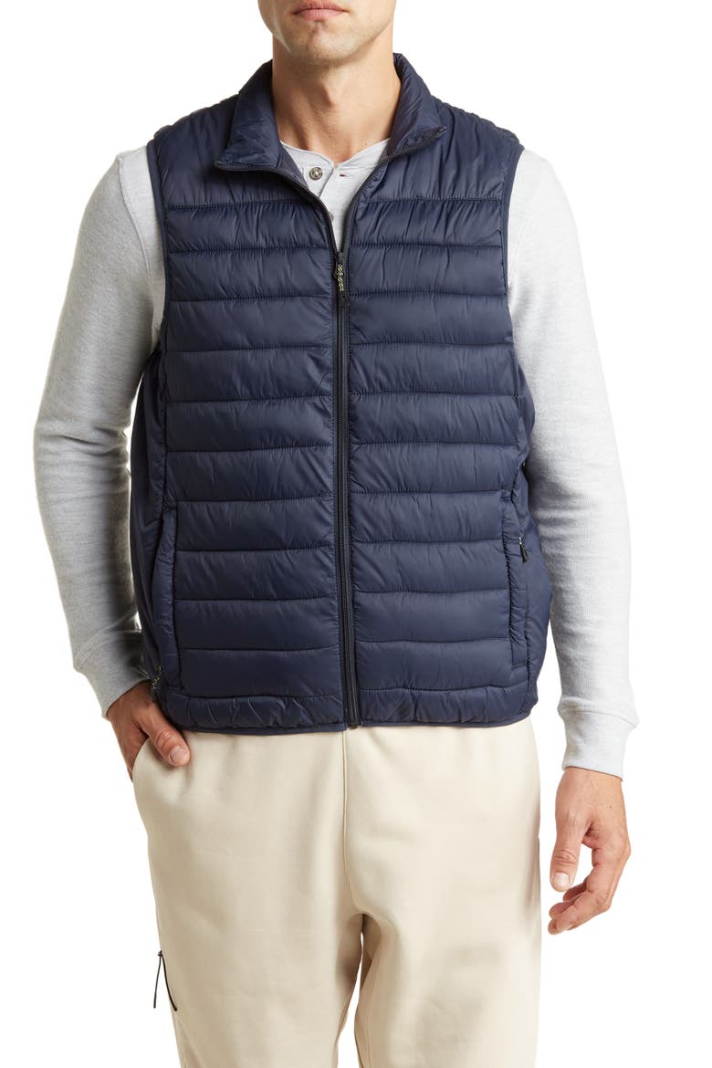PrimaLoft Quilted Nylon Vest, Main, color, HWK NAVY