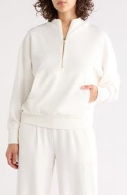 90 DEGREE BY REFLEX Scuba Ribbed Half Zip Pullover