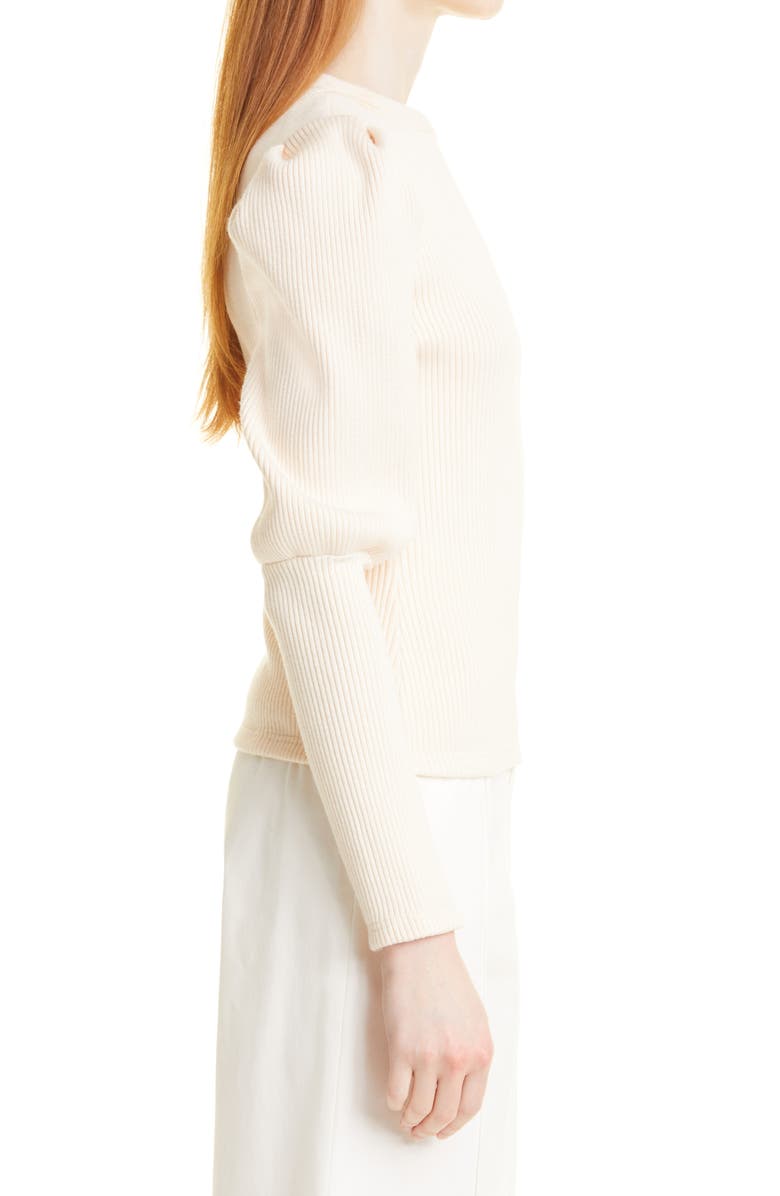 Jonathan Simkhai Standard Levy Ribbed Bishop Sleeve Sweater, Alternate, color, 