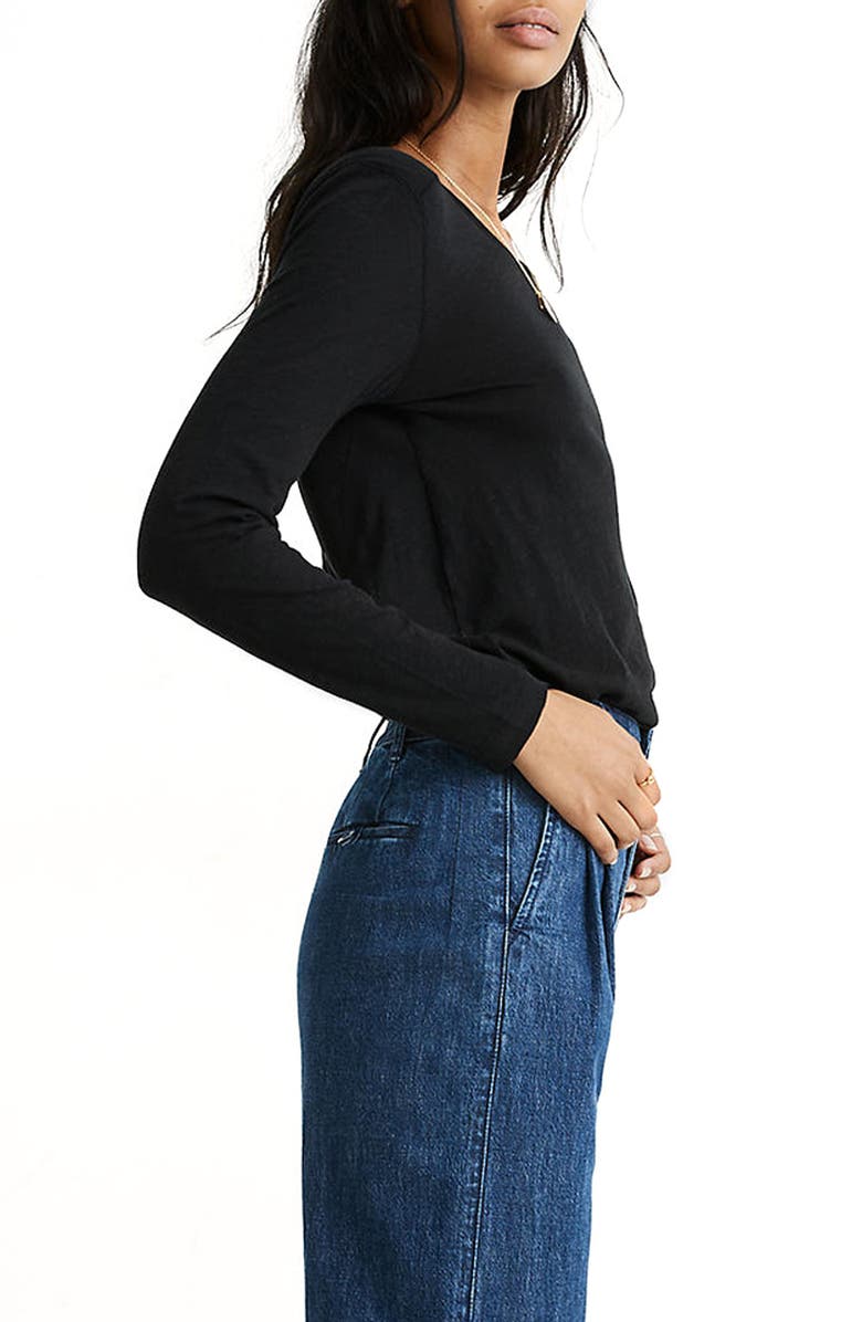 Madewell Whisper Cotton Long Sleeve Crewneck Tee, Alternate, color, 