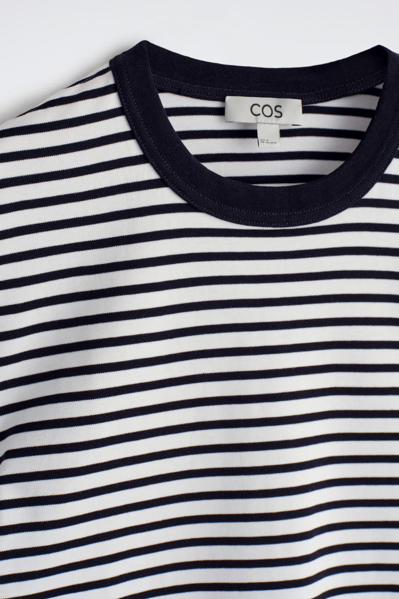 Interlock Cotton Crew-Neck T-Shirt, Alternate, color, NAVY / WHITE / STRIPED