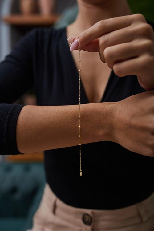 Spero London Fine Beaded Chain Bracelet Satellite In Gold