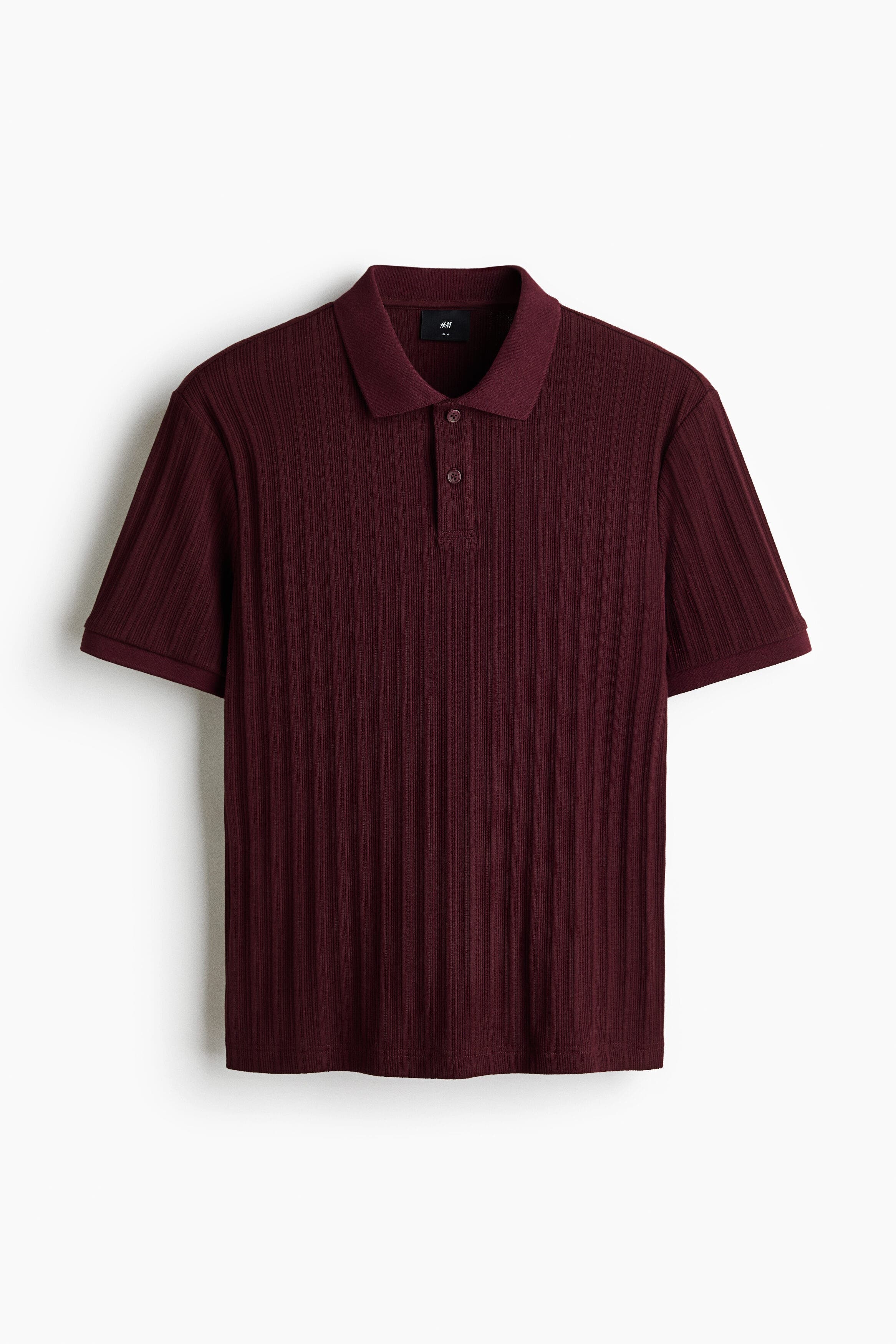 Slim Fit Textured Jersey Polo Shirt - image 3