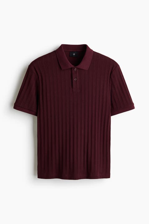 Slim Fit Textured Jersey Polo Shirt