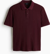 H&M Slim Fit Textured Jersey Polo Shirt