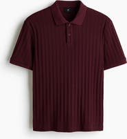 H&M Slim Fit Textured Jersey Polo Shirt
