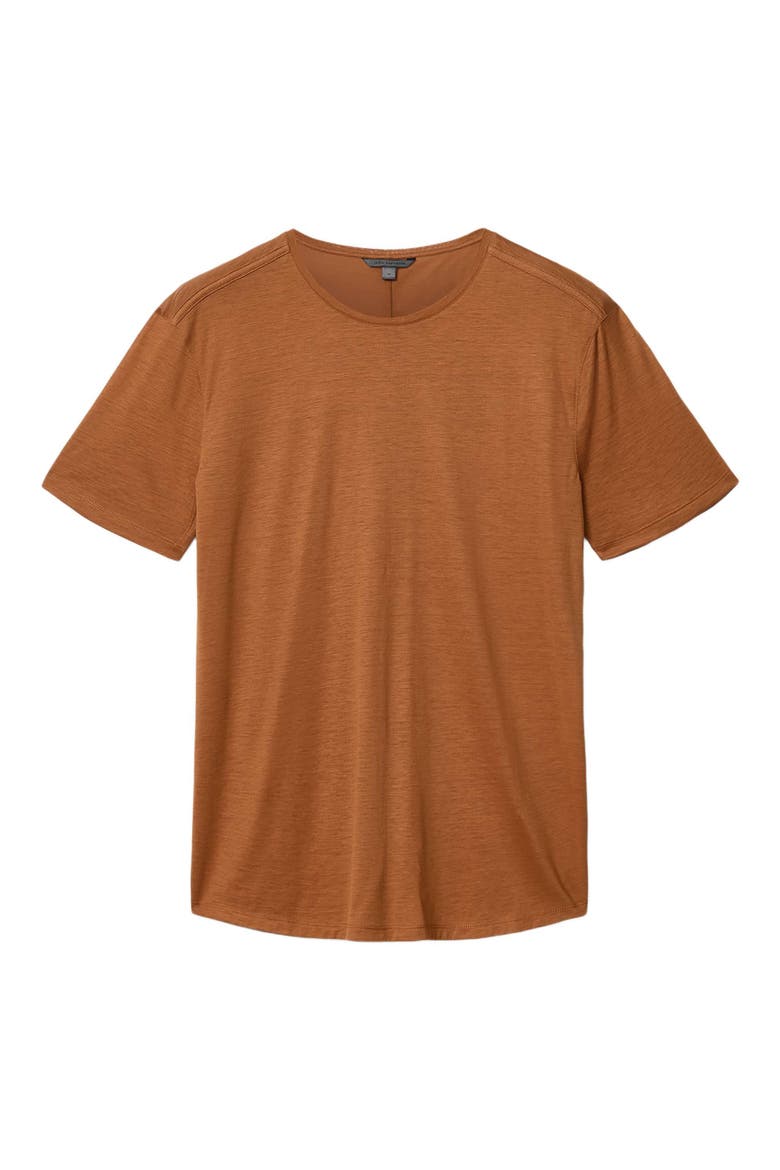 Amato Silk & Organic Cotton Crewneck T-Shirt, Main, color, TOFFEE