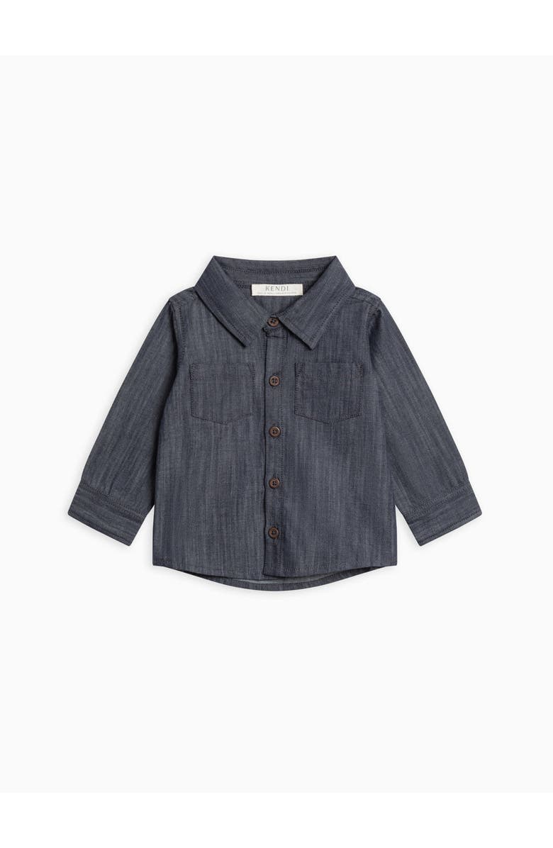 Kendi Hayes Chambray Long Sleeve Collared Shirt, Main, color, Chambray