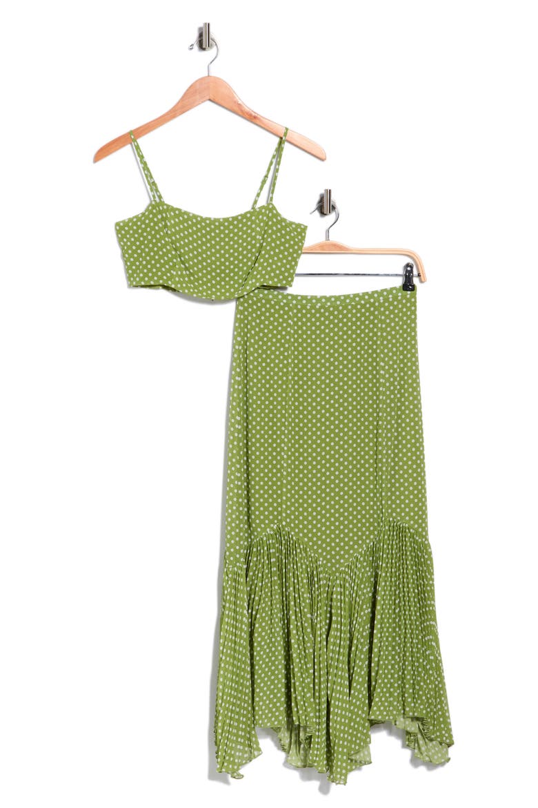 Polka Dot Two-Piece Dress, Alternate, color, MOSS POLKA-DOT