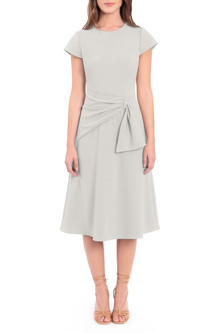 Twist Waist Cap Sleeve Midi Dress, Main, color, HORN