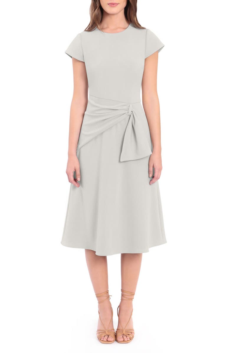 Donna Morgan Twist Waist Cap Sleeve Midi Dress, Main, color,
