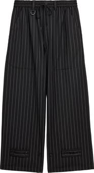 Y-3 Refined Pinstripe Oversize Wide Leg Drawstring Pants