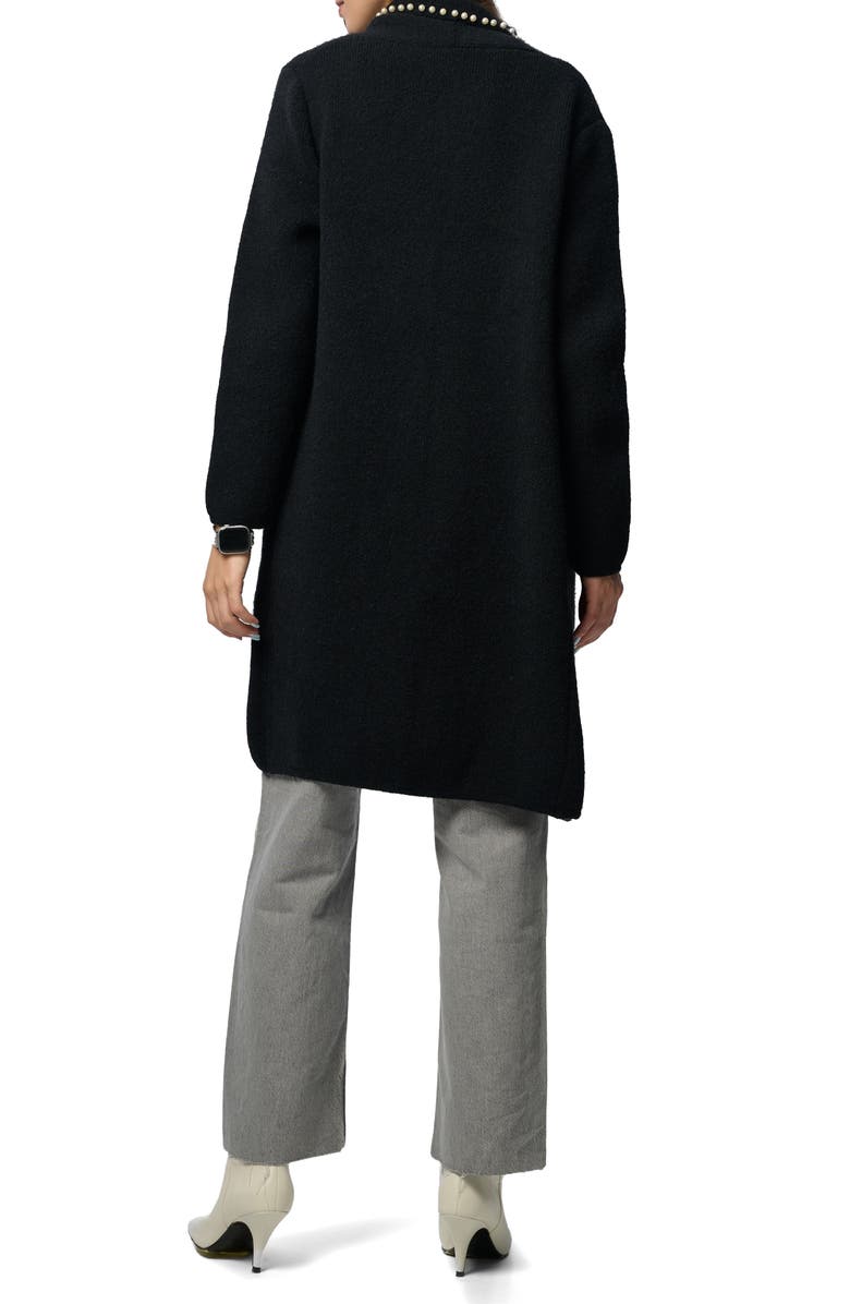 SAACHI Faux Pearl Cardigan Jacket, Alternate, color, Black