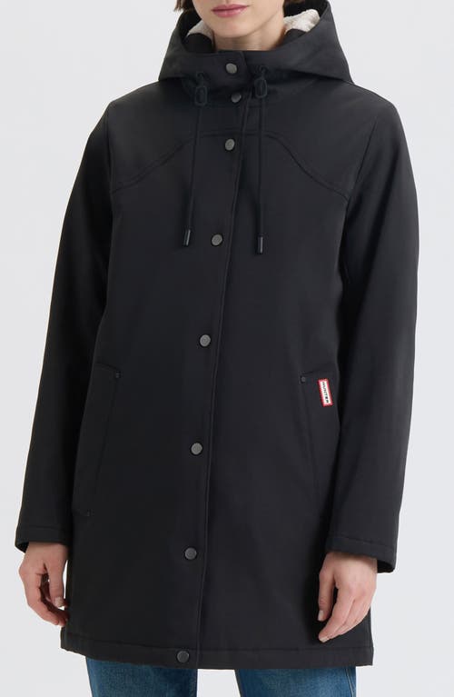 Hunter Billy Hooded Raincoat In Black