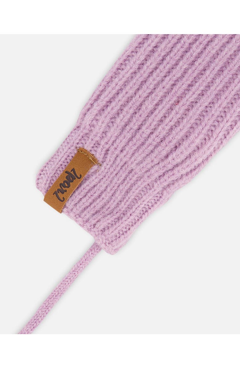 Deux par Deux Baby Girl's Knitted Mittens With String Lilac, Alternate, color,
