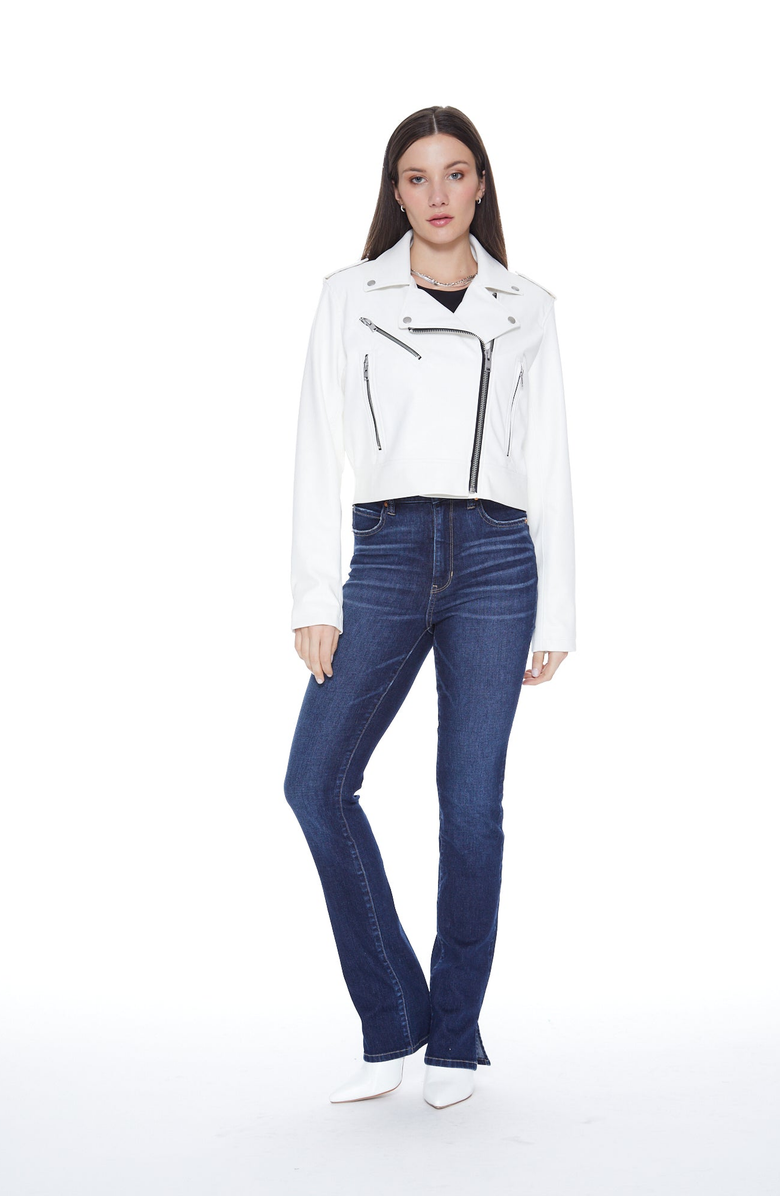 BLUE REVIVAL Ride or Die Faux Leather Jacket, Alternate, color, Cloud