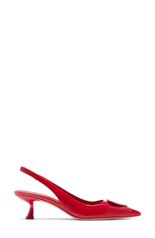 Kate Spade New York Lover Slingback Pointed Toe Kitten Heel Pump In Cherry Rouge