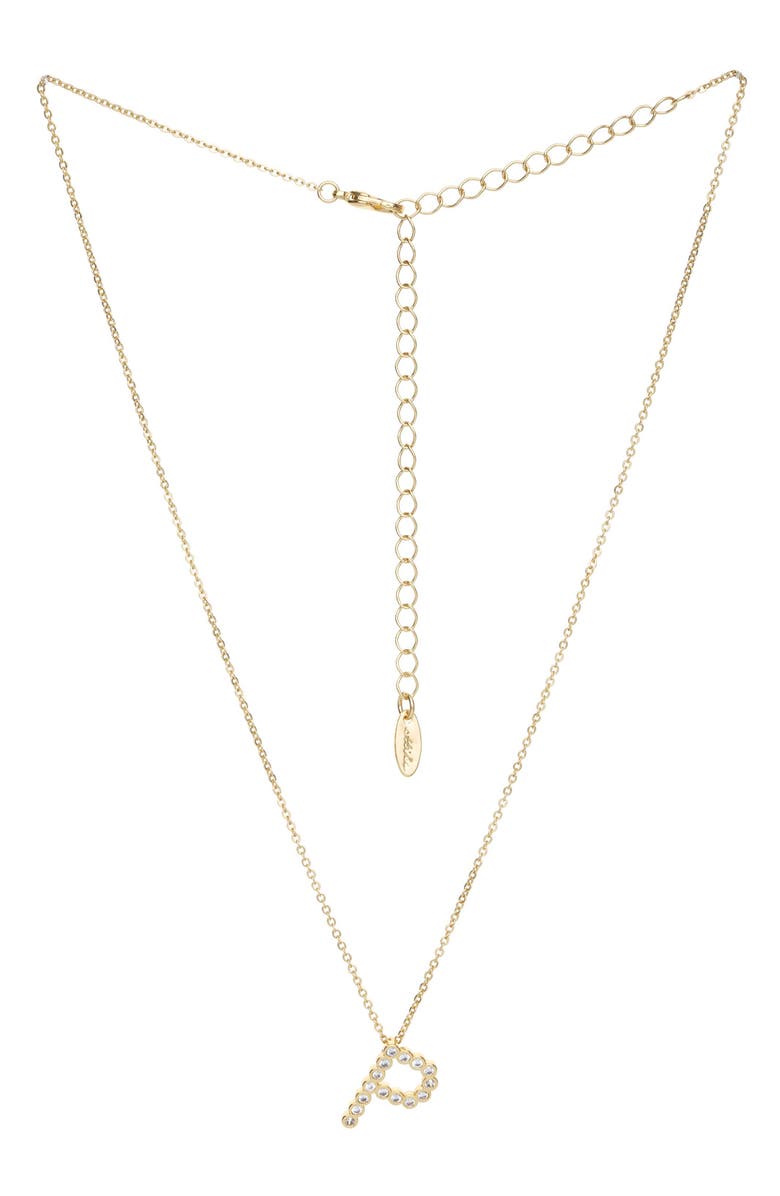 Ettika Crystal Initial Pendant Necklace, Main, color, Gold- P