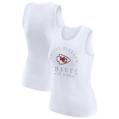 Wear By Erin Andrews White Kansas City Chiefs Ribbed Graphic Tank Top In White