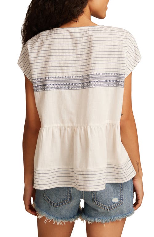 Lucky Brand Embroidered Cotton Top In Multi