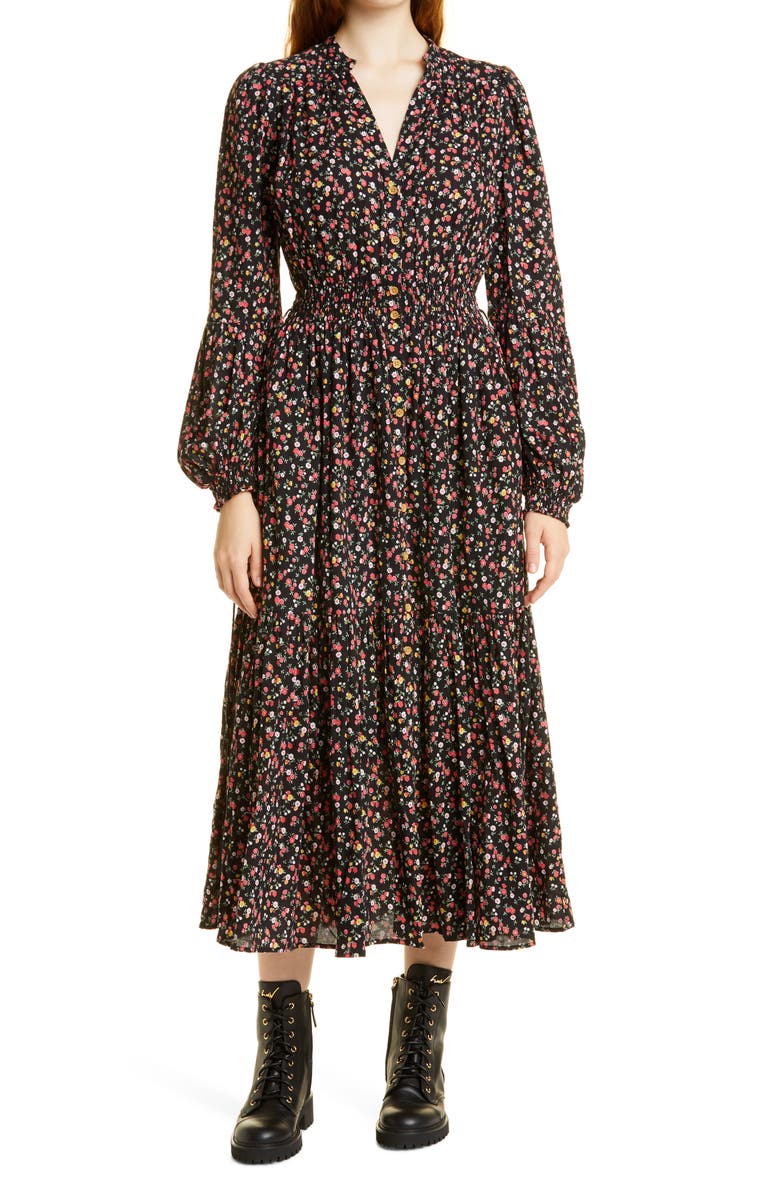 byTiMo Floral Print Long Sleeve Dress, Main, color, 