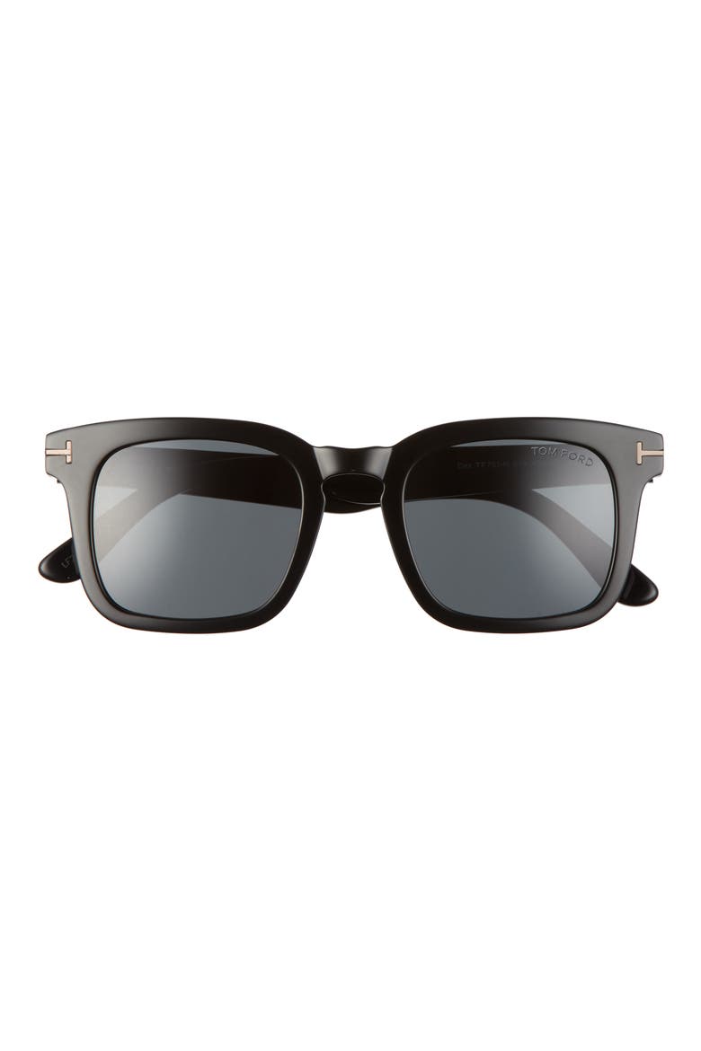 Dax 50mm Square Sunglasses, Main, color, SHINY BLACK/ SMOKE