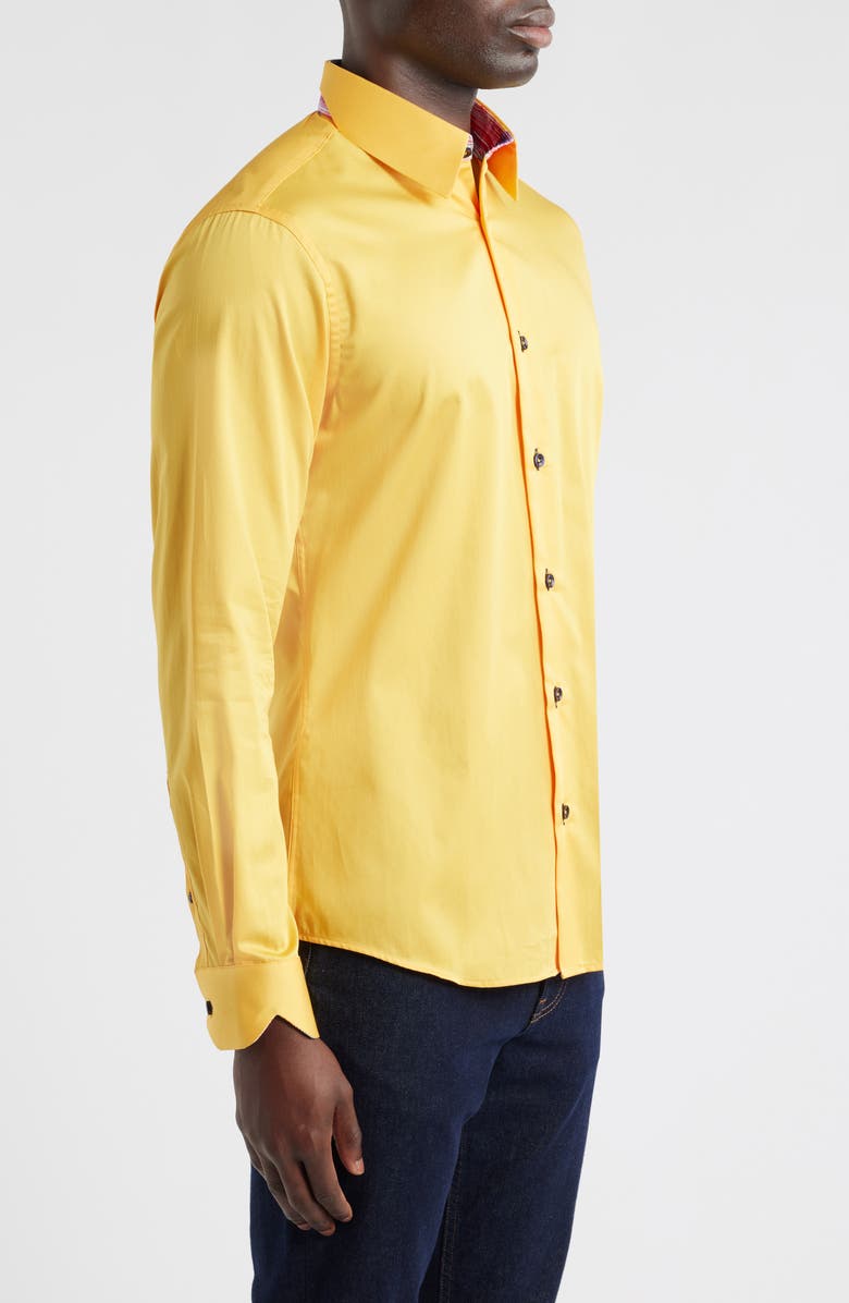 Siragusa Sinai Collection Luxe Cotton Dress Shirt, Alternate, color, Mango