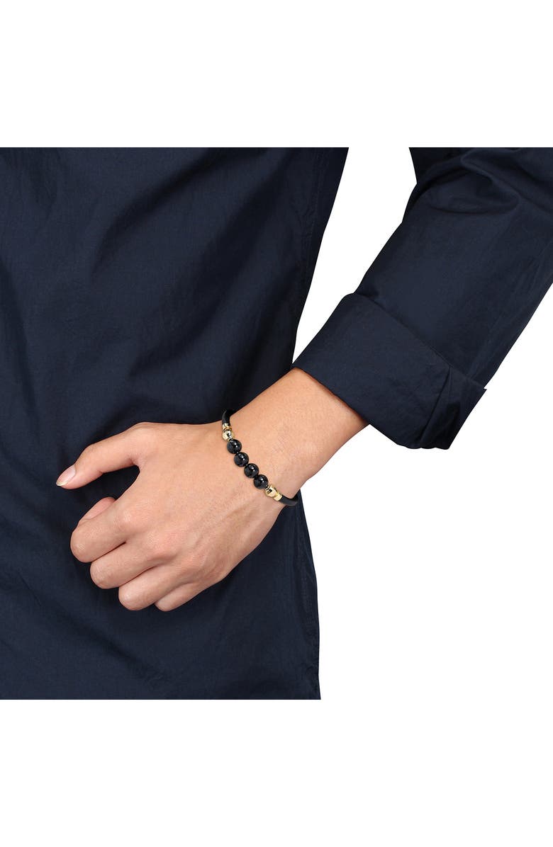 DELMAR Onyx Beaded Bracelet, Alternate, color, Black