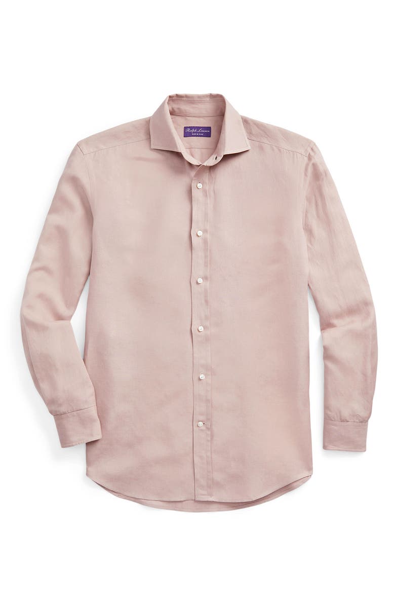 Ralph Lauren Purple Label Silk & Linen Button-Up Shirt, Alternate, color, 