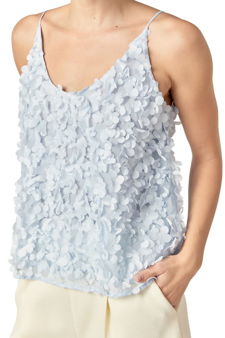 3D Floral Camisole, Alternate, color, POWDER BLUE