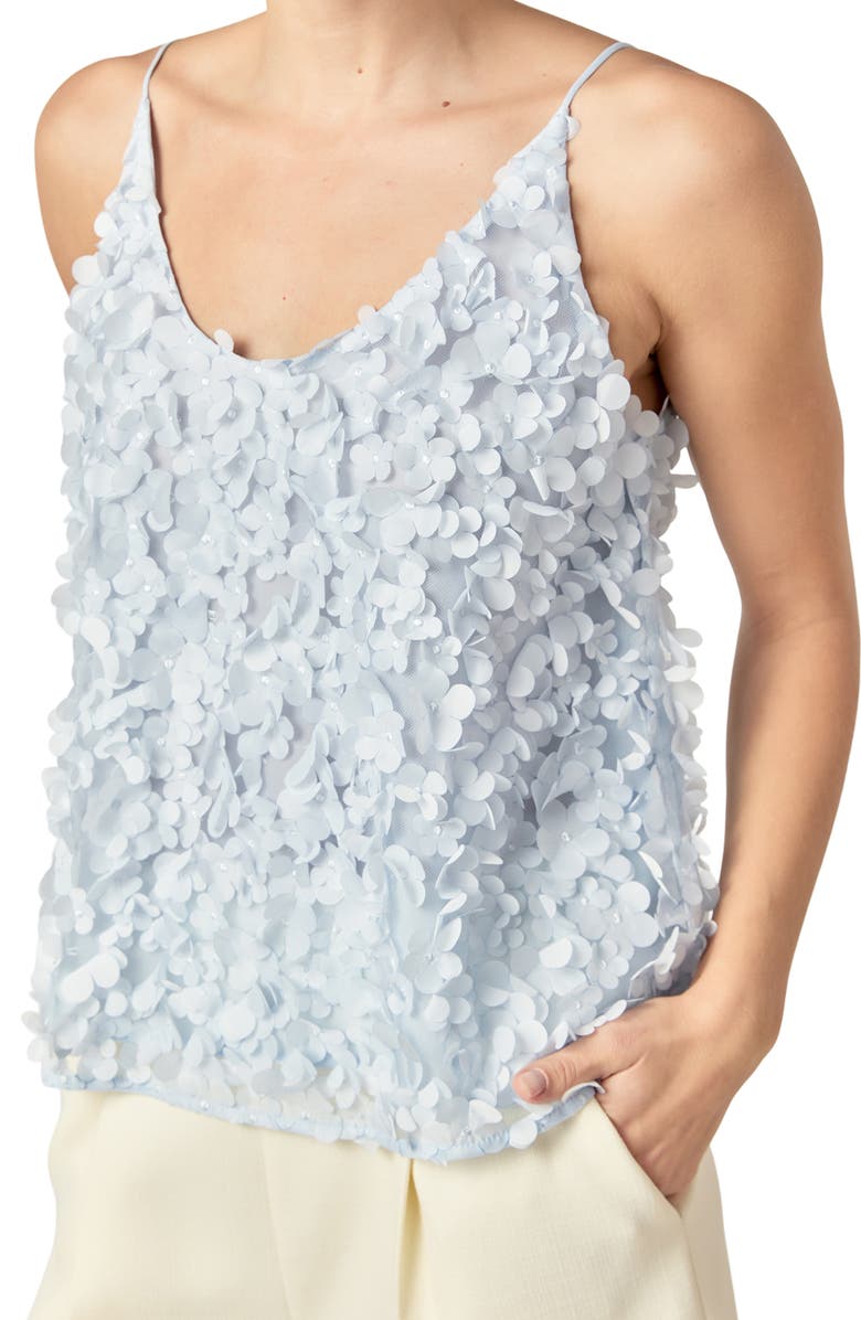English Factory 3D Floral Camisole, Alternate, color, Powder Blue