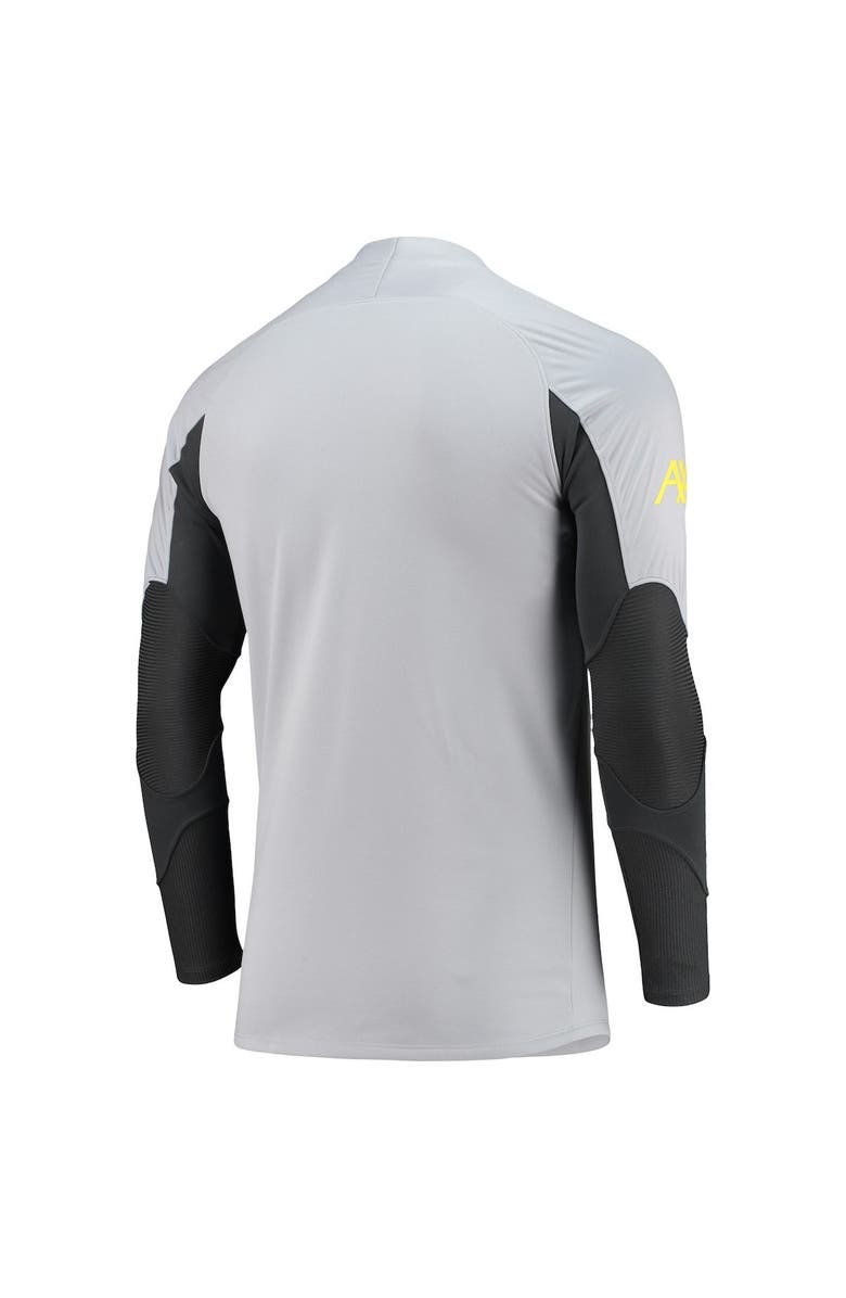 Nike Men's Nike Gray Liverpool 2021/22 Strike Drill Performance Raglan Quarter-Zip Top, Alternate, color,