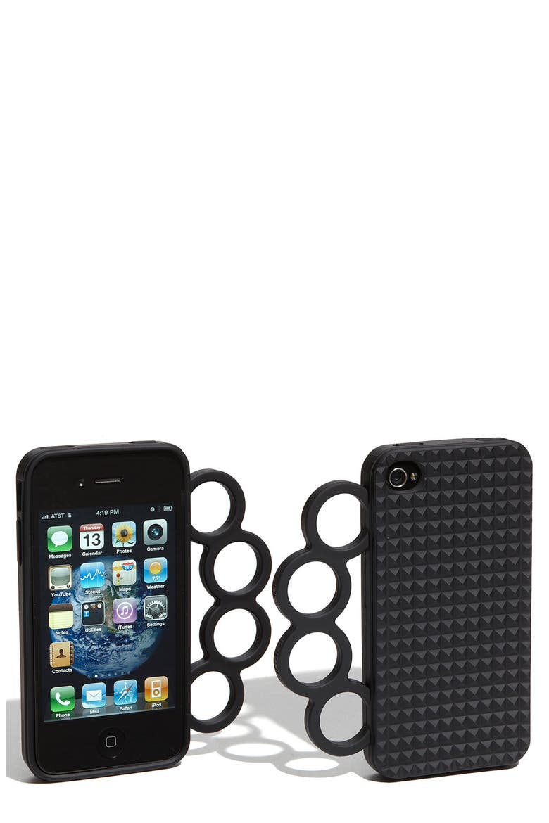 'Knuckles' iPhone 4 & 4S Case, Main, color, BLACK
