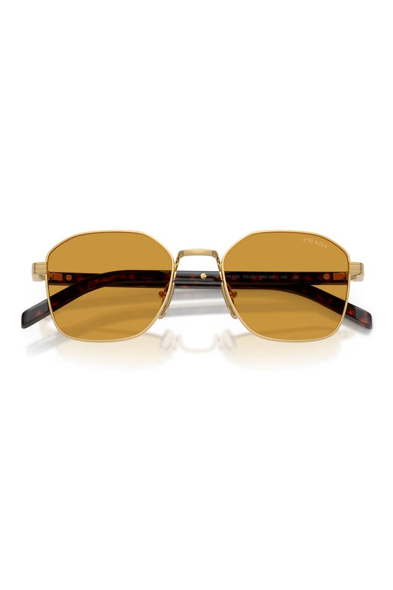 51mm Square Sunglasses, Alternate, color, GOLD / DARK HONEY