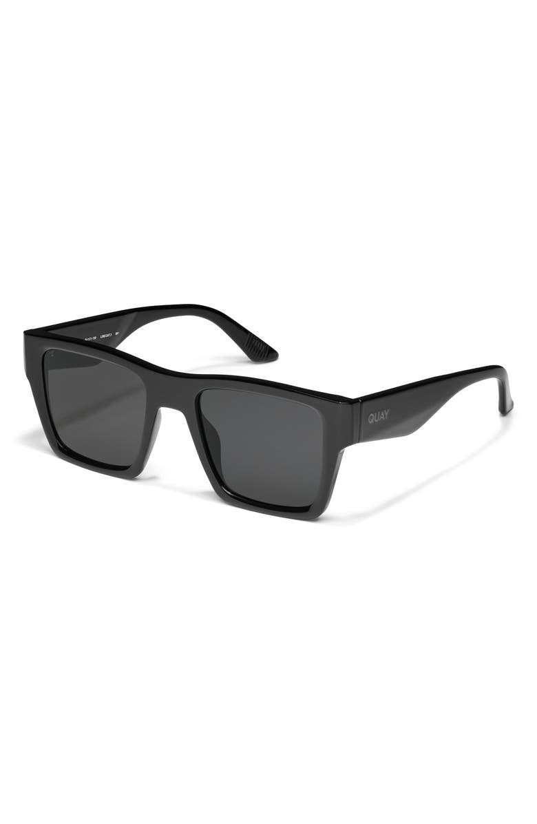 QUAY Fast Lane 52mm Square Sunglasses, Alternate, color, Black/ Smoke