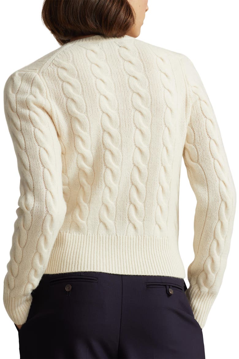 Cable Wool & Cashmere Cardigan, Alternate, color, AUTHENTIC CREAM